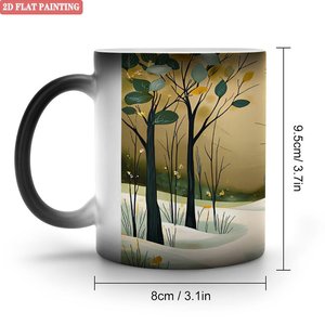 <b>Magic</b> Cup Frosted Black 11oz Ceramic Heat Color Changing Tea Mug - Product Image 1