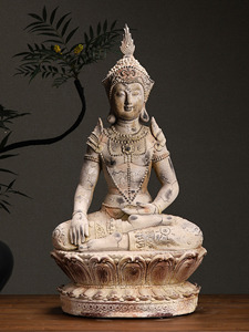 Statue de Bouddha Lotus Sereine Personnalisable, <span class=keywords><strong>Figurine</strong></span> en Résine Finition Or pour Fontaine d'Intérieur, Bureau, Cadeau Paisible - Product Image 4