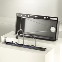100cm grande taille moderne chine luxe multifonctionnel en acier inoxydable 304 cascade intelligente éviers de cuisine à bol unique