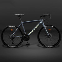 Vélo de course sur route Jovia RB-09 léger en acier haute teneur en carbone avec cadre rigide, guidon basculant, 24/27 vitesses, freins à disque doubles