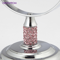 Miroir de courtoisie pour hôtel de bureau, miroir de courtoisie double face en strass de 3 pouces avec diamants brillants