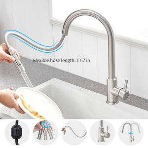 센서 스마트 터치 수도꼭지 주방 탭 냉온수 믹서 플렉시블 수도꼭지 풀 아웃 스파우트 데크 마운트 주방 싱크 수도꼭지 - Product Image 5