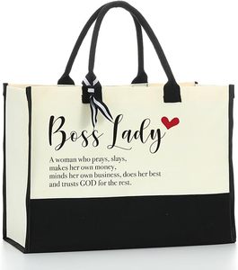 Sac fourre-tout en toile personnalisé avec logo, <span class=keywords><strong>cadeau</strong></span> <span class=keywords><strong>pour</strong></span> les femmes dirigeantes, cadeaux de Noël <span class=keywords><strong>pour</strong></span> femmes, sac à main, cadeaux à offrir - Sac fourre-tout en toile, sac de plage, trousse de maquillage - Product Image 1