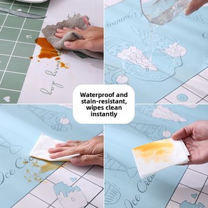 Nappe <span class=keywords><strong>en</strong></span> PEVA imperméable, résistante à l'huile et à la chaleur, facile à nettoyer, motif quadrillé nordique, 54x71 pouces - Product Image 3