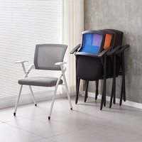 Chaise de conférence empilable peu coûteuse pour visiteurs, avec pieds en métal, pour salle de formation, sans tablette d'écriture