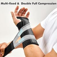 Attelle de soutien respirante personnalisée pour le poignet, soulagement de la douleur du syndrome du canal carpien et de l'arthrite RSI - Ajustement universel Hommes/Femmes (Noir S/M)