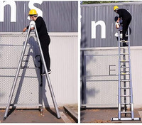 L'Échelle Pliante en Aluminium EN131, Escabeau avec Pieds Antidérapants