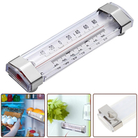 Termometer kulkas instan jenis tombol penyetel nirkabel, dengan kaca gantung & Rumah plastik untuk kulkas dingin & Freezer