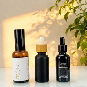 Factory Price Eye Serum Oil Glass Dropper <b>Bottle</b> with Gold Cap 15ml 30ml 50ml Silk Screen Empty Frosted Black Glass <b>Bottle</b> - Product Image 4