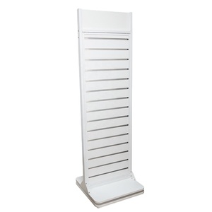 Double Sided Rotating Slatwall <strong>Display</strong> Stand Fixture 15 Channels Metal <strong>Framed</strong> with Spinning Base for Supermarket <strong>Retail</strong> <strong>Display</strong> - Product Image 3