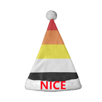 Chapeau de Père Noël personnalisé avec drapeau arc-en-ciel gay lesbien, chapeau de Noël en polaire corail doux pour la marche des fiertés et les déguisements de fêtes