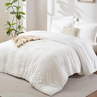 Ensemble de literie de luxe Soft Queen Draps de couette blancs 7 pièces Taies d'oreiller Shams pour toutes les saisons