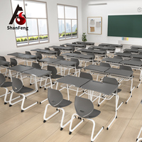 Ensemble de chaise et de bureau d'étude individuels pour étudiants, de qualité supérieure, durables, confortables, modernes, ergonomiques, en plastique ABS, pour l'école et la salle de classe