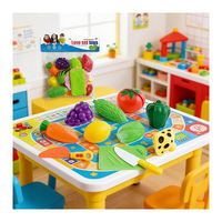 Juego de Juguetes de Cocina para Niños, Juego de Imitación de Cortar Frutas y Verduras, Juguetes de Rol para Niños, Educación Temprana, Juego de Cocina de Plástico