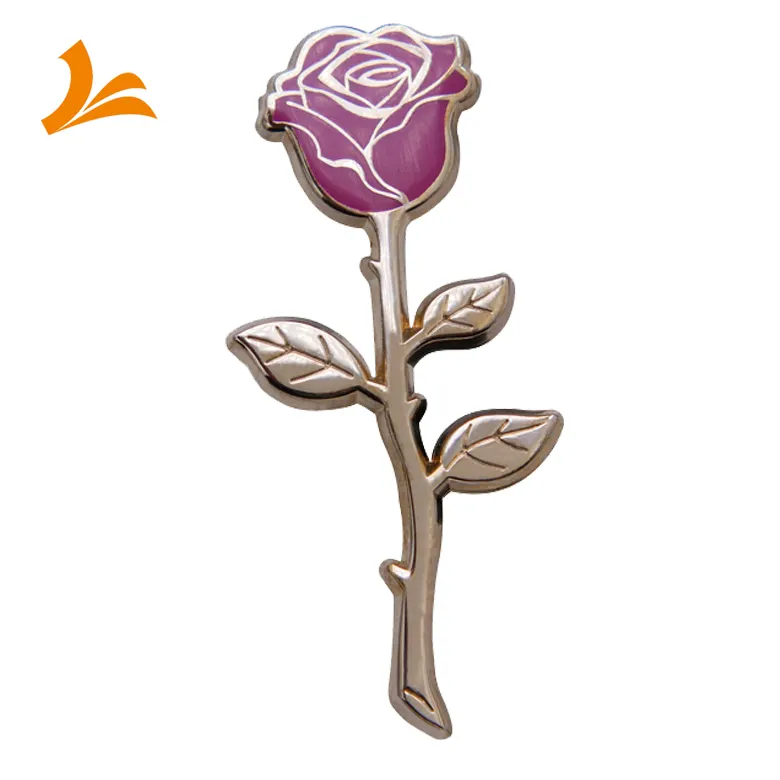 China manufacturer high quality flower pin custom hard enamel lapel pins
