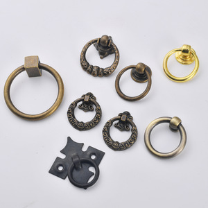 Antique Bronze Ring Furniture Handles Zinc Alloy Cabinet Drawer Pulls Minimalist Design Durable Hardware - Product Image 2
