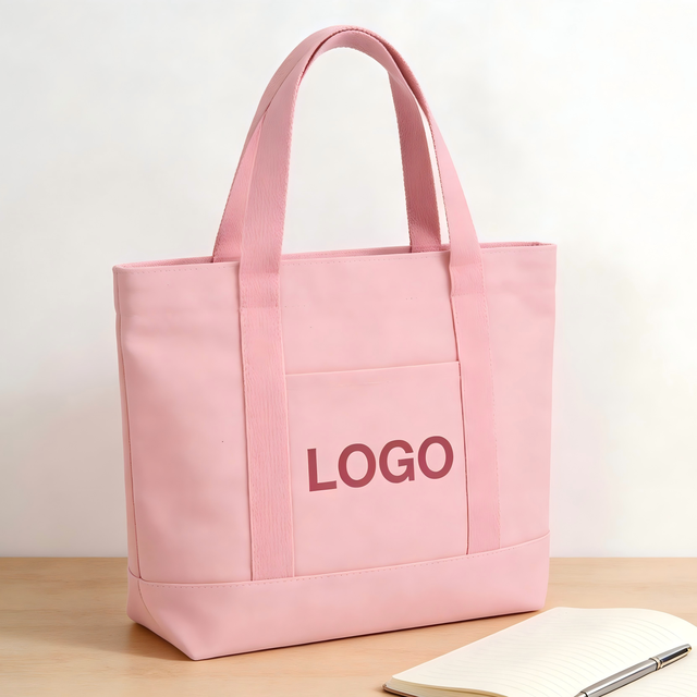 Reusable Long Handle Eco-Friendly Recycled Cotton Canvas Multi-Purpose Shopping Tote Bag Custom Printed Design Customizable