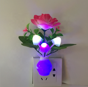 Automatic Dusk to Dawn Sensor Mini Night Light LED Nightlight Plug in Night Light Nursery <strong>Bed</strong> <strong>Lamps</strong> Flower - Product Image 1