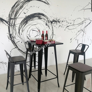 Bán buôn giá rẻ Vàng thanh phân Tolix phong cách kim loại barstool ghế thiết lập xếp chồng nhà hàng thanh ghế - Product Image 4