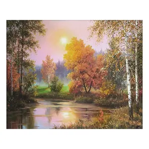 Fantasy Kleurrijke Outdoor Landschap Diamant Schilderen, Volwassen Diy Home Decoratie Schilderen, 40*50 Landschapsschilderkunst