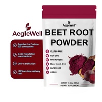 Poudre de racine de betterave crue AegleWell OEM, végétalienne, sans OGM, sans gluten, superaliment pour l'endurance sportive, pour adultes, fabriquée en usine GMP