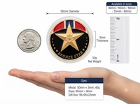 Médaille commémorative personnalisée en émail couleur or plaqué, pièce religieuse 3D, médaille étoile en bronze US, étoile rouge, blanche et bleue, médaille d'honneur pour veteran