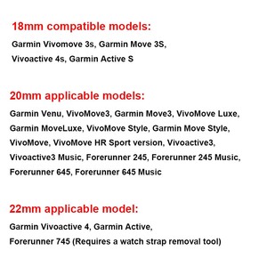 Correa de <span class=keywords><strong>Reloj</strong></span> de Silicona Forwelleny de 18, 20 y 22 mm, Correa Deportiva para Garmin Vivoactive 6, 5, 4, Brazalete para Forerunner 165, 265, 255, Accesorios - Product Image 5