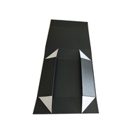 Boîte cadeau magnétique pliable noire de qualité supérieure, logo personnalisé, boîte rigide pliable pour le commerce électronique et les cadeaux