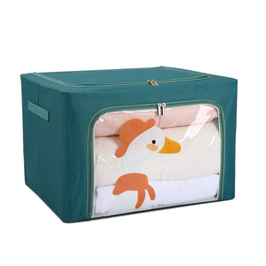High Quality Cartoon Folding Storage Box Oxford Cloth Handle Clothes Storage Box Wardrobe Fabric Storage Box