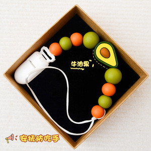 Cadena de chupete para bebé, creativa, con diseño de frutas de dibujos animados (sandía, aguacate), mordedor anti-caída - Product Image 5