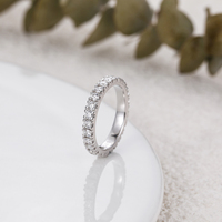 OAHLAN Vente en gros Bague en argent sterling S925 avec bande complète de moissanite certifiée GRA VVS1 de 3 mm pour femme, à porter au quotidien