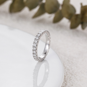 Anillo de Plata de Ley S925 con Banda Completa de Moissanita VVS1 Certificada por GRA de OAHLAN, 3 mm, para Uso Diario de Mujeres - Product Image 3