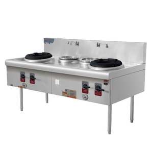 Cuisinière à gaz commerciale Kingbetter KCR-2002U-L avec plaque de cuisson et de cuisson à la vapeur en acier inoxydable, ventilateur 220V, pression 2000pa, puissance 40KW - Product Image 5
