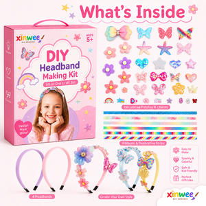 Kit de Fabrication de Bandeaux DIY pour Filles de 5 à 12 Ans – Sans BPA, Coffret Cadeau Premium – Ensemble Créatif Éducatif avec Satin et Breloques - Product Image 2