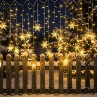 Guirlandes lumineuses LED en forme de flocon de neige Yuntu pour intérieur/extérieur, IP44, 3000K blanc chaud, 4x0,6M, éclairage féérique de Noël, mariage, fête