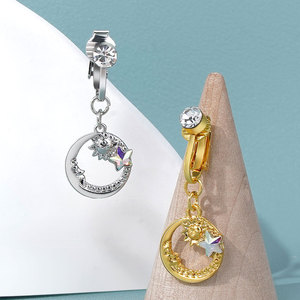 Cionchee acciaio chirurgico finto ombelico anello per le donne 14G luna stella sole con zirconio cubico anello ombelico corpo Piercing gioielli - Product Image 2