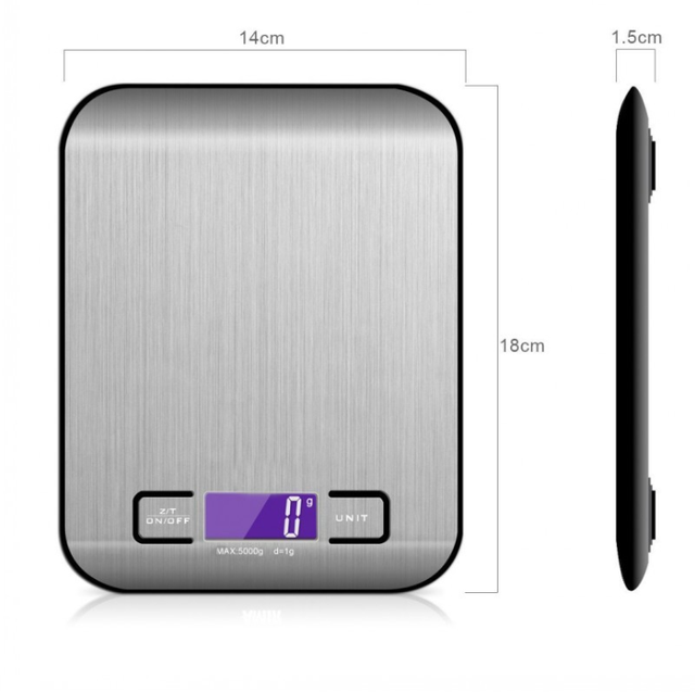 Custom Balanzas Domestic Electronic 5 kg Stainless Steel Baking Weighing Food Scale Digital Kitchen Scale