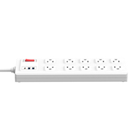 Vastfafa Nueva Tendencia 15A 125V Protector de Sobretensión Inteligente con 10 Tomas de Corriente, Enchufe Estadounidense, Regleta de Alimentación USB, Material ABS+PC, Tecnología SDK/NFC