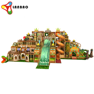 Parque de juegos para niños con temática de la jungla, parque de juegos comercial para interiores, laberinto, aventura suave, con toboganes - Product Image 3