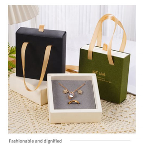 10*10*3,5 cm Schmuck karton Luxus Lila Schmucks cha tullen mit Griff zum Verpacken von Schmuck ohrringen Halskette - Product Image 2