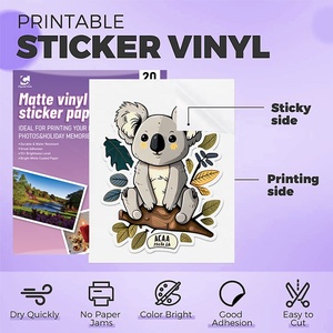 Venta al por mayor Cc <span class=keywords><strong>en</strong></span> <span class=keywords><strong>blanco</strong></span> mascota impermeable película de <span class=keywords><strong>vinilo</strong></span> transparente para impresora de inyección de tinta A4 autoadhesivo mate papel adhesivo - Product Image 5