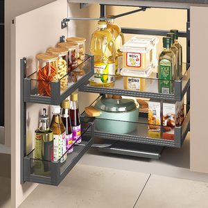 Hnoss Glazen Pantry Unit Pull-Out Kast Organizer Schuif Uit Lade Keuken Pantry Opbergmanden - Product Image 4