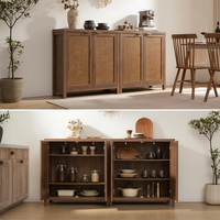 Meuble de rangement moderne pour salon, portes en rotin, style nordique, bar à domicile, présentoir de livres, écologique, grand meuble de maison, hôtel