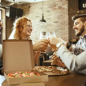 Boîtes à pizza personnalisées JD Kraft avec logo, 12x12x1,9 pouces, pour pizzas <span class=keywords><strong>maison</strong></span>, biscuits, artisanat - Emballage cadeau promotionnel personnalisé - Product Image 2