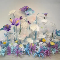 Fleurs géantes en papier personnalisées, décorations florales pour mariage, événements, ensemble d'arrangements de coquelicots et pissenlits sur pied