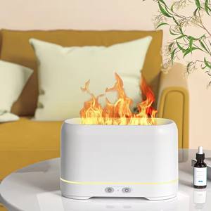 定制3D火焰超声波加湿器USB香薰精油扩散器空气新鲜雾化器，带发光二极管夜灯 - Product Image 3