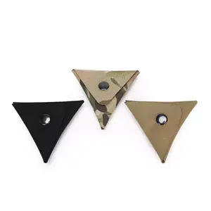 Monedero táctico EDC, bolsa pequeña para auriculares, colgante, triangular, con cordón para el cuello