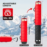 Sac de voyage pour ski et snowboard personnalisé de qualité supérieure, sac rembourré pour snowboard, sac de ski, nylon 1680D imperméable, cuir véritable, 36-55L
