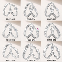 S925 Zilveren Paar Ring High-End Paar Stijl Paar Ring Met Lus Ring Voor Valentijnsdag Cadeau