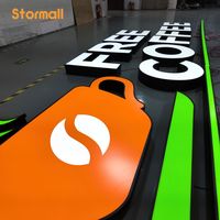 Letrero Publicitario con Logotipo Personalizado, Diseño de Letrero para Tienda, Letrero Abierto con Logotipo, Letrero 3D para Negocios, Letrero LED para Exteriores con Letras en Canal